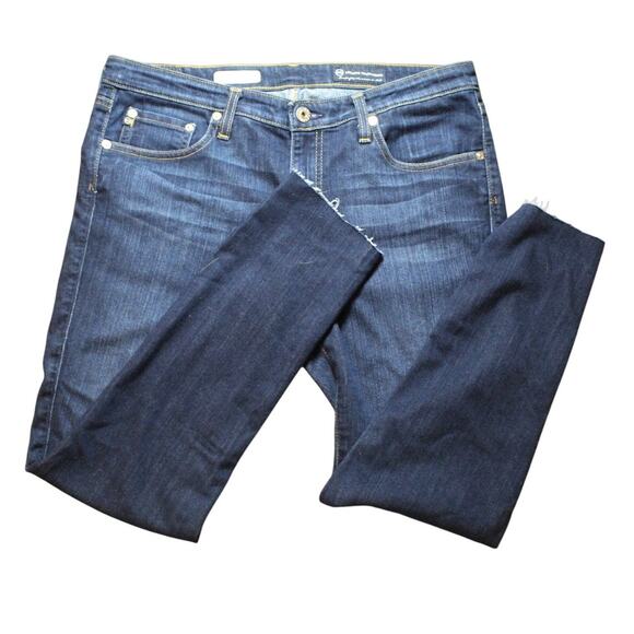 AG Adriano Goldschmied The Stevie Slim Straight Jeans Women’s 31R Dark Wash - Picture 1 of 8